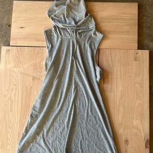 Drawstring Hooded Sleeveless Sweatshirt Dress